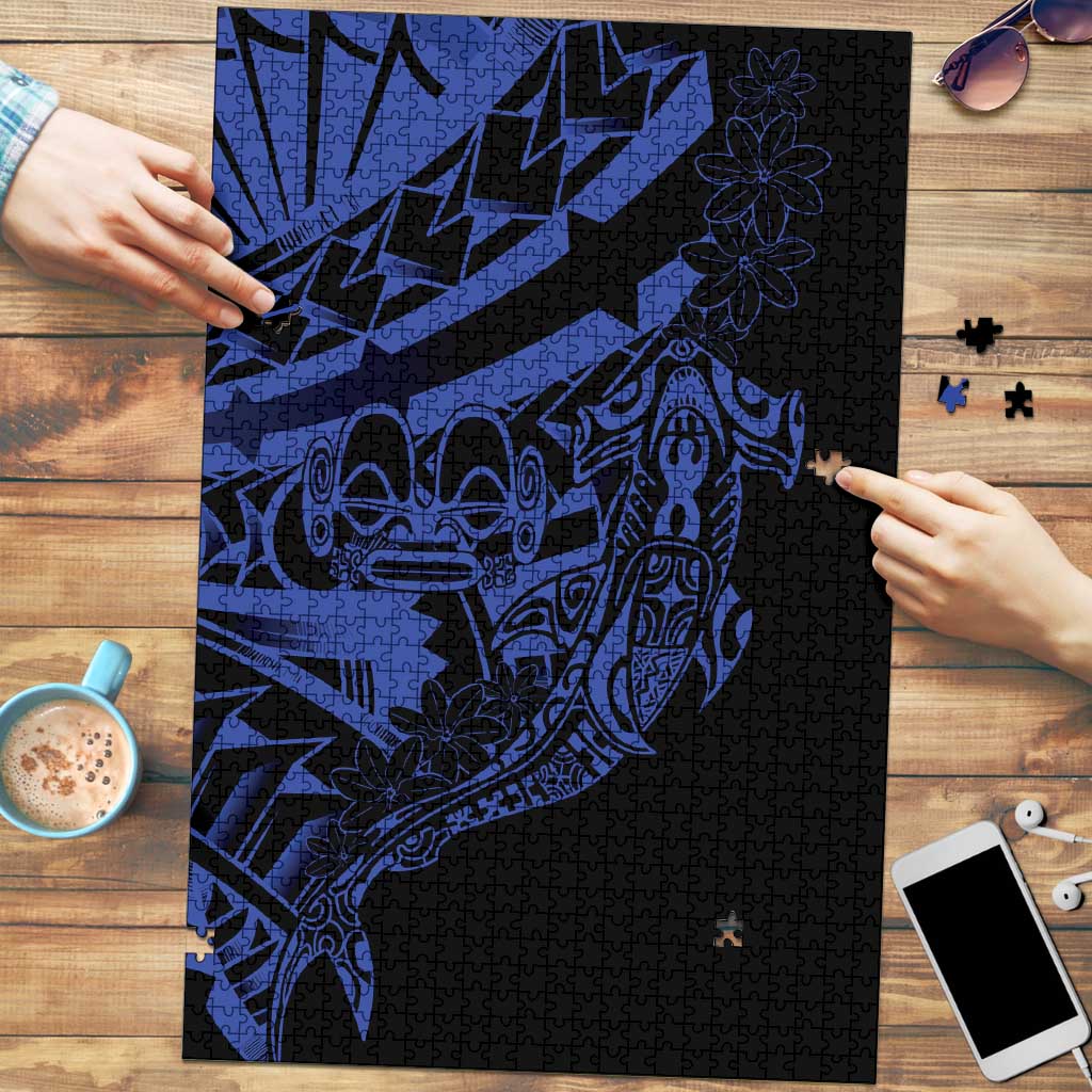 Blue Marquesas Islands Puzzle Marquesan Matatiki Hammerhead Shark Patutiki - Polynesian Pride
