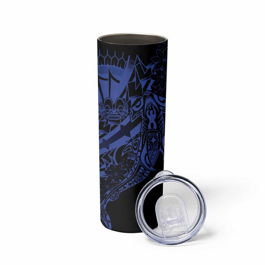 Blue Marquesas Islands Skinny Tumbler Marquesan Matatiki Hammerhead Shark Patutiki - Polynesian Pride