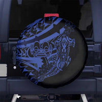 Blue Marquesas Islands Spare Tire Cover Marquesan Matatiki Hammerhead Shark Patutiki - Polynesian Pride