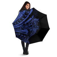 Blue Marquesas Islands Umbrella Marquesan Matatiki Hammerhead Shark Patutiki - Polynesian Pride
