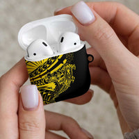 Yellow Marquesas Islands AirPods Case Marquesan Matatiki Hammerhead Shark Patutiki - Polynesian Pride