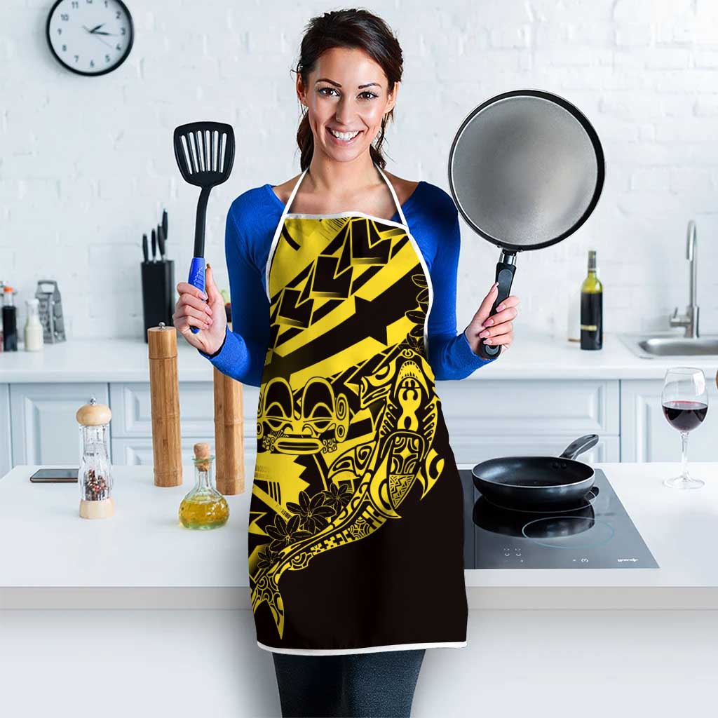 Yellow Marquesas Islands Apron Marquesan Matatiki Hammerhead Shark Patutiki - Polynesian Pride