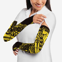 Yellow Marquesas Islands Arm Sleeves Marquesan Matatiki Hammerhead Shark Patutiki - Polynesian Pride