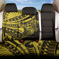 Yellow Marquesas Islands Back Car Seat Cover Marquesan Matatiki Hammerhead Shark Patutiki - Polynesian Pride
