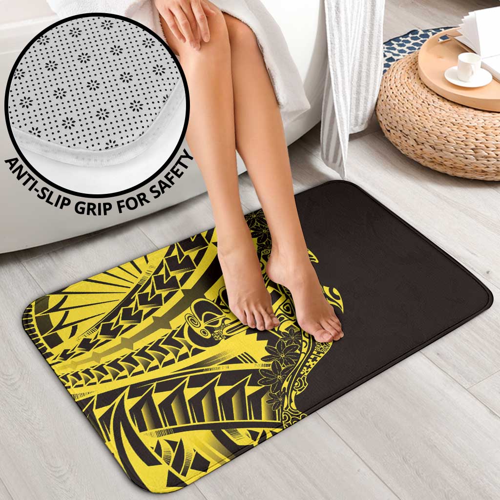 Yellow Marquesas Islands Bathroom Set Marquesan Matatiki Hammerhead Shark Patutiki - Polynesian Pride