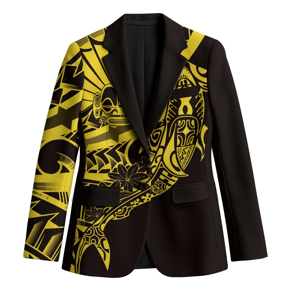 Yellow Marquesas Islands Blazer Marquesan Matatiki Hammerhead Shark Patutiki - Polynesian Pride
