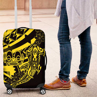 Yellow Marquesas Islands Luggage Cover Marquesan Matatiki Hammerhead Shark Patutiki - Polynesian Pride
