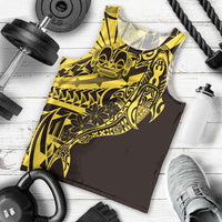 Yellow Marquesas Islands Men Tank Top Marquesan Matatiki Hammerhead Shark Patutiki - Polynesian Pride
