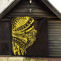 Yellow Marquesas Islands Quilt Marquesan Matatiki Hammerhead Shark Patutiki - Polynesian Pride