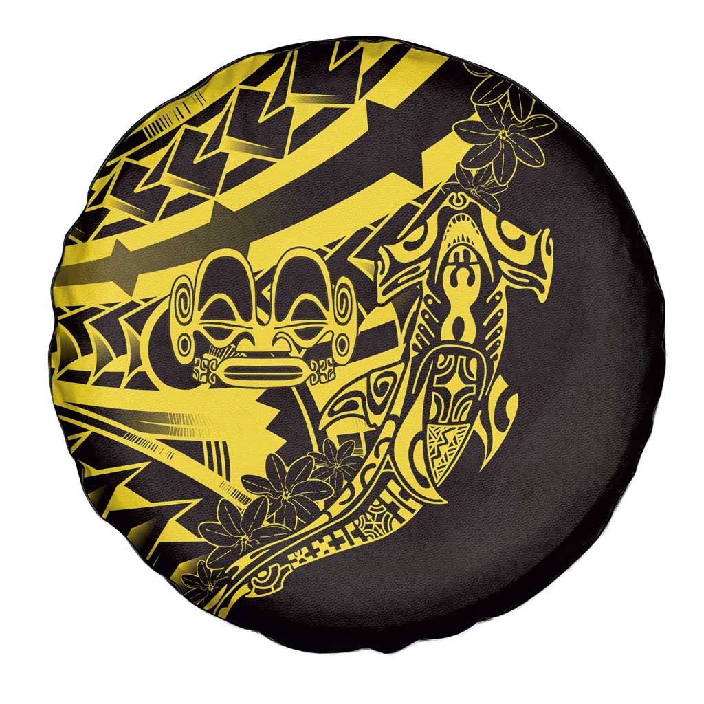Yellow Marquesas Islands Spare Tire Cover Marquesan Matatiki Hammerhead Shark Patutiki - Polynesian Pride