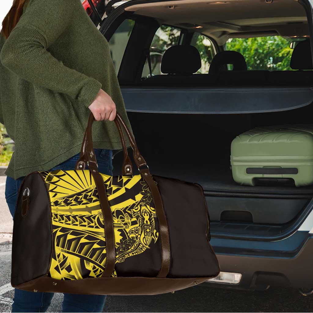 Yellow Marquesas Islands Travel Bag Marquesan Matatiki Hammerhead Shark Patutiki - Polynesian Pride