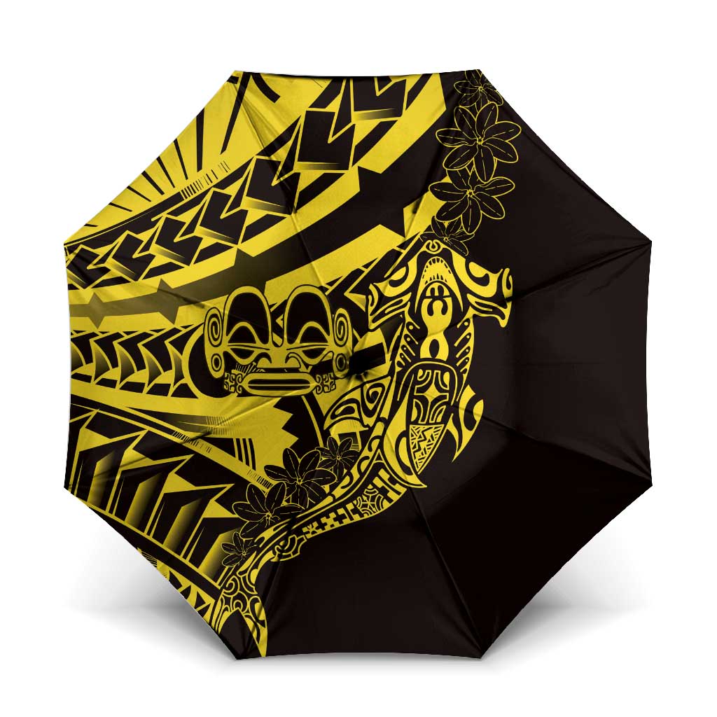Yellow Marquesas Islands Umbrella Marquesan Matatiki Hammerhead Shark Patutiki - Polynesian Pride