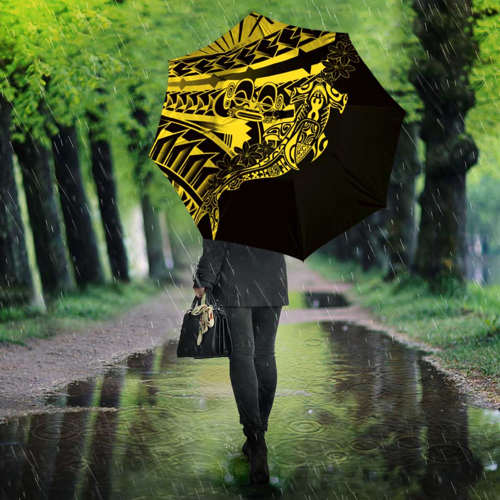 Yellow Marquesas Islands Umbrella Marquesan Matatiki Hammerhead Shark Patutiki - Polynesian Pride