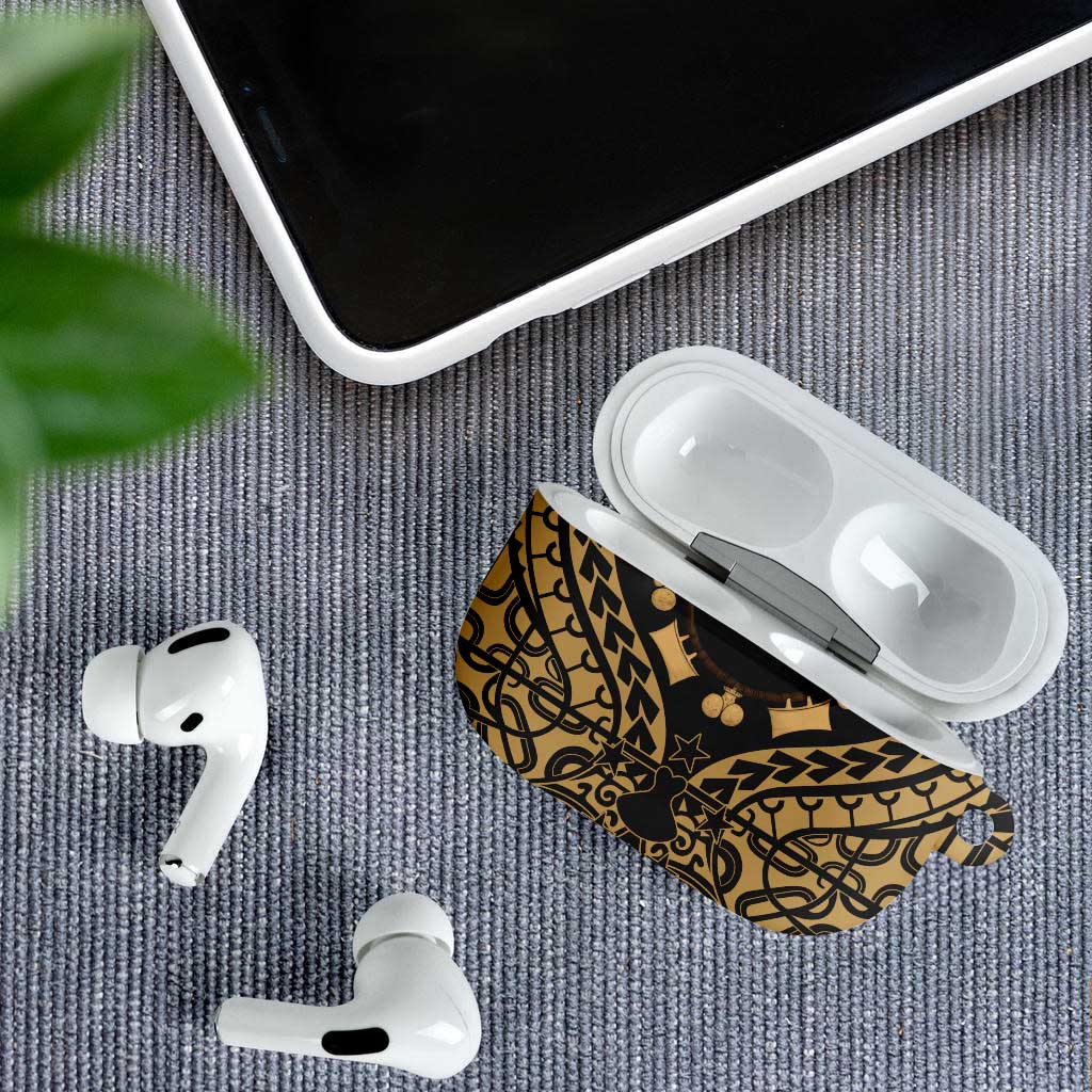 Austral Islands AirPods Case Tuhaa Pae Penu Stars Necklace Gold - Polynesian Pride