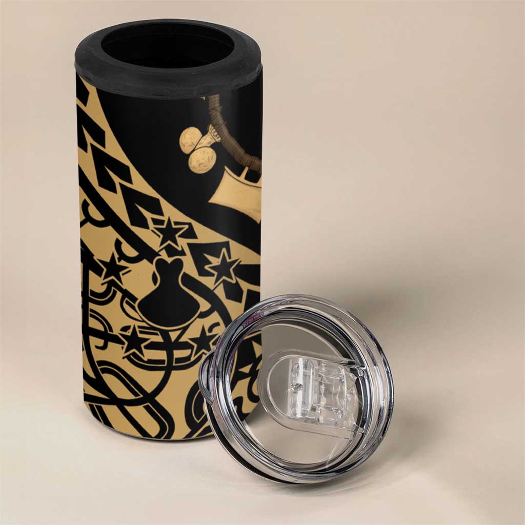 Austral Islands 4 in 1 Can Cooler Tumbler Tuhaa Pae Penu Stars Necklace Gold - Polynesian Pride