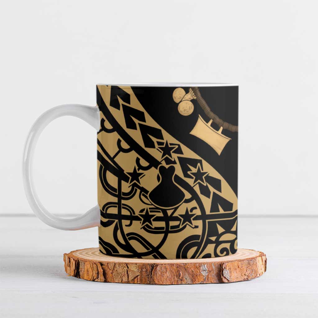 Austral Islands Ceramic Mug Tuhaa Pae Penu Stars Necklace Gold - Polynesian Pride