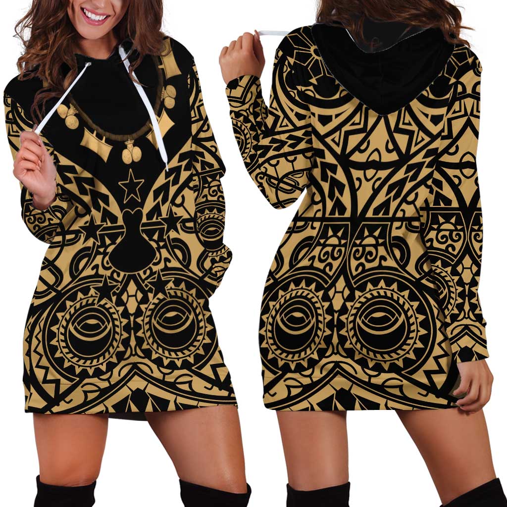 Austral Islands Hoodie Dress Tuhaa Pae Penu Stars Necklace Gold - Polynesian Pride