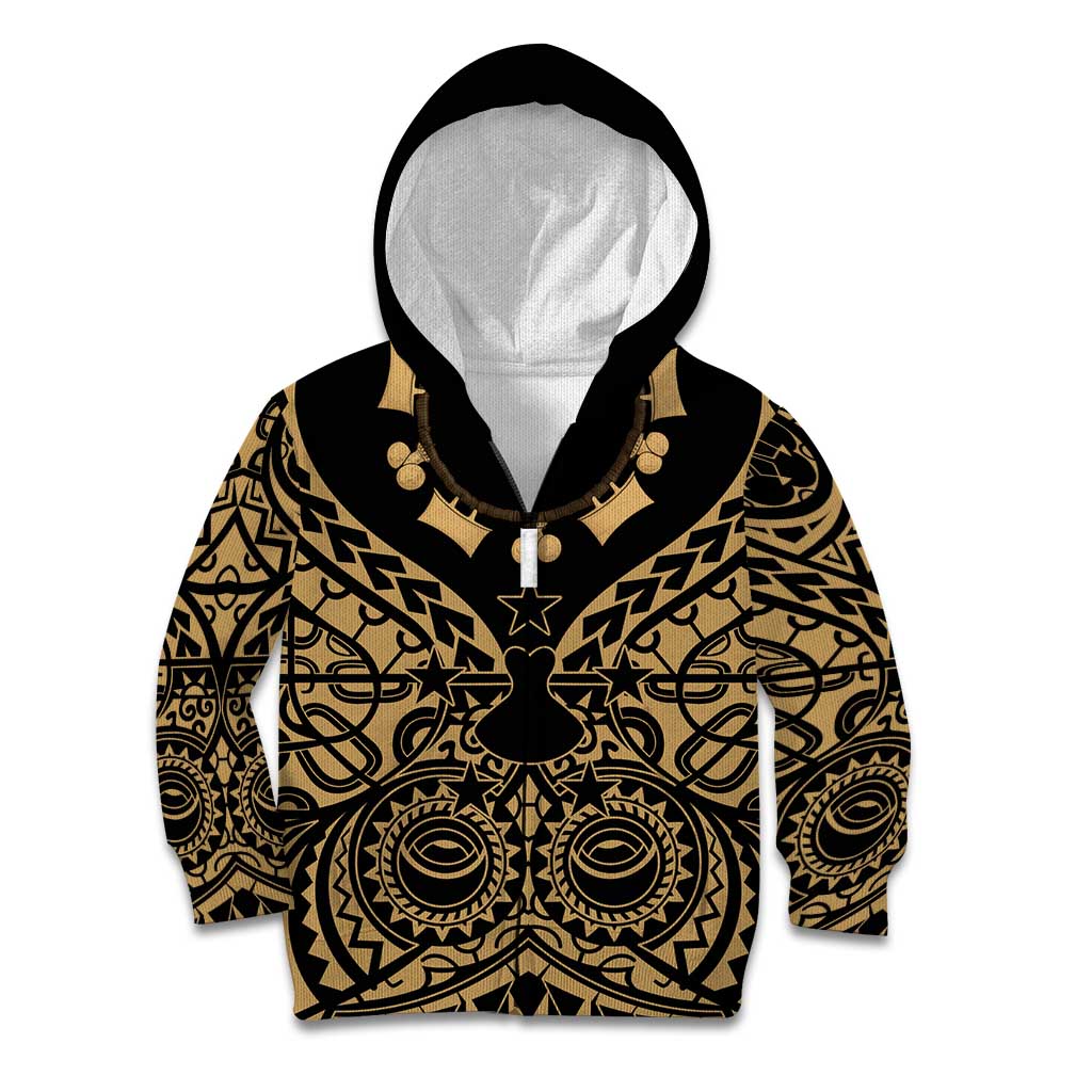 Austral Islands Kid Hoodie Tuhaa Pae Penu Stars Necklace Gold - Polynesian Pride