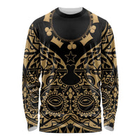 Austral Islands Long Sleeve Shirt Tuhaa Pae Penu Stars Necklace Gold - Polynesian Pride