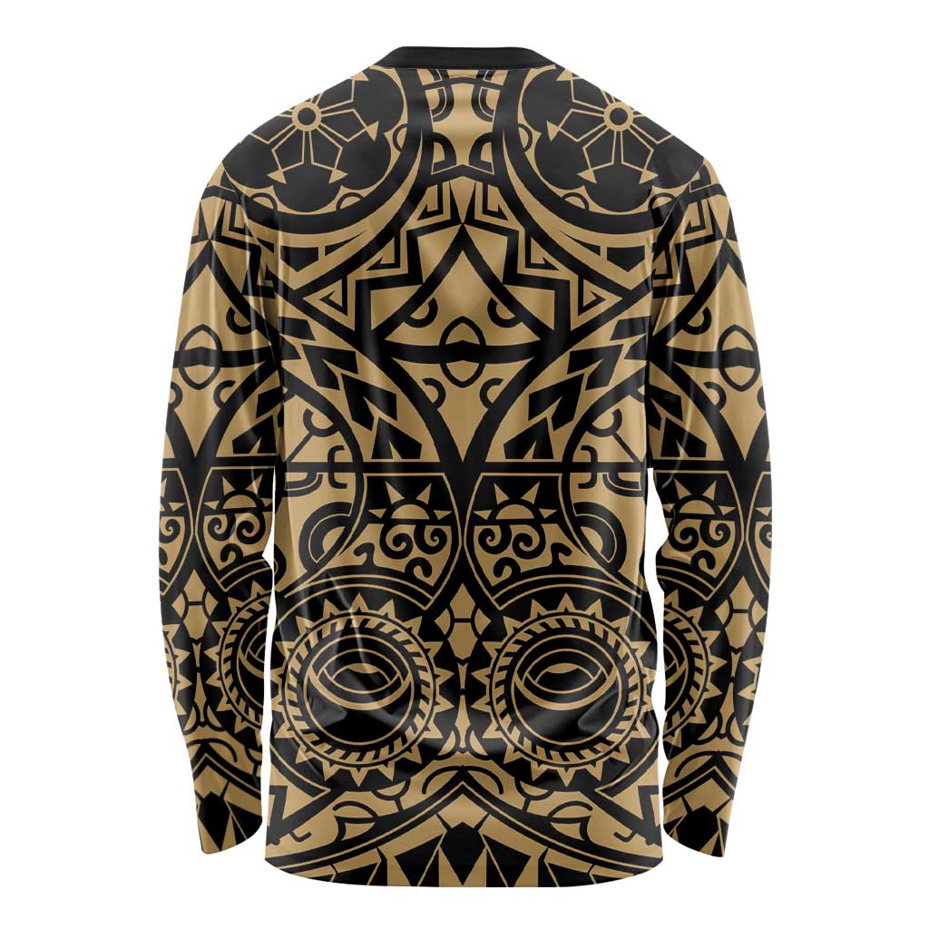 Austral Islands Long Sleeve Shirt Tuhaa Pae Penu Stars Necklace Gold - Polynesian Pride