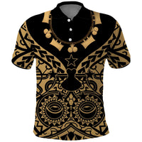 Austral Islands Polo Shirt Tuhaa Pae Penu Stars Necklace Gold - Polynesian Pride
