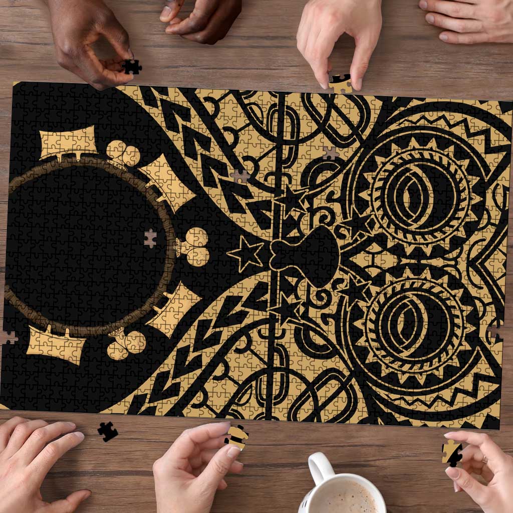 Austral Islands Puzzle Tuhaa Pae Penu Stars Necklace Gold - Polynesian Pride