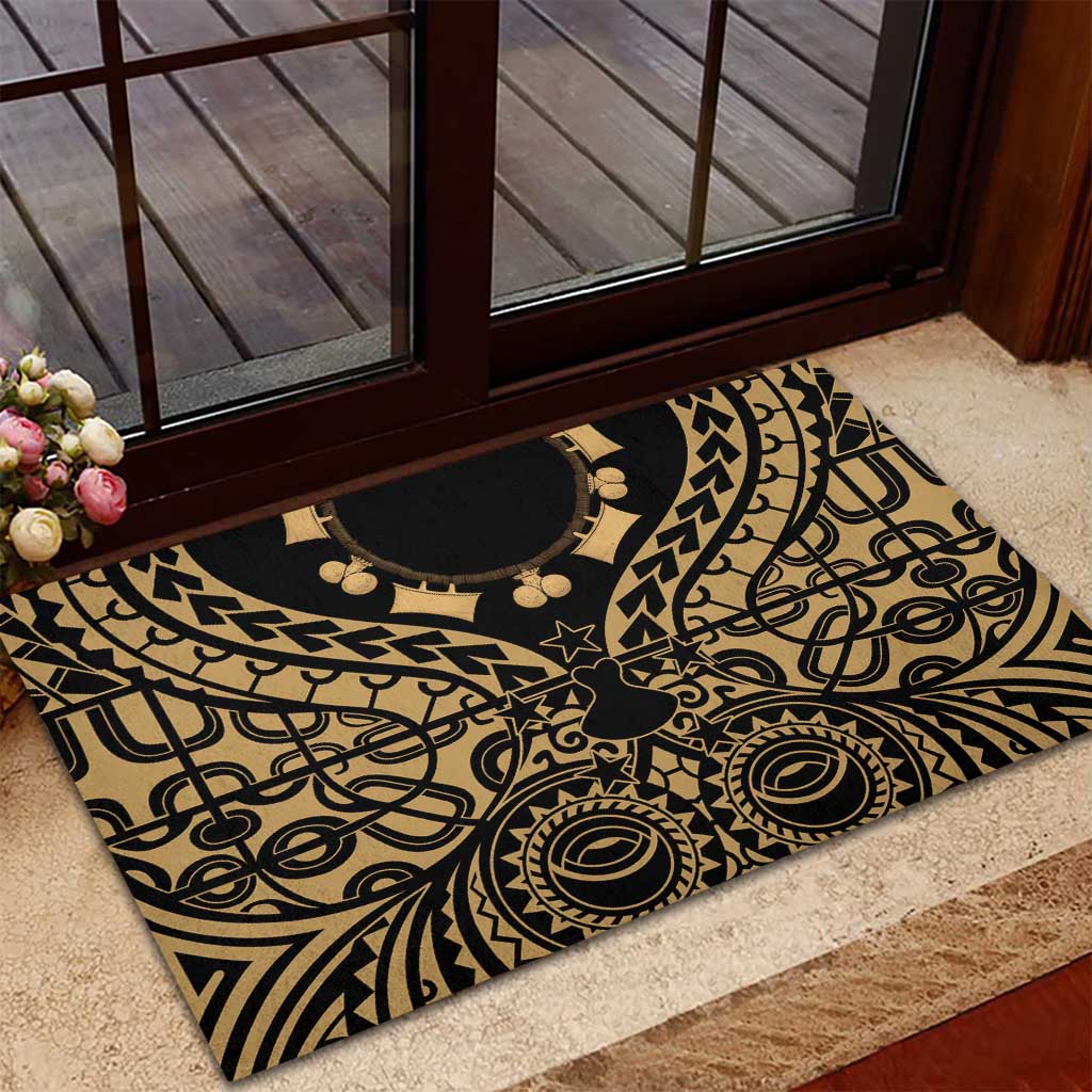 Austral Islands Rubber Doormat Tuhaa Pae Penu Stars Necklace Gold - Polynesian Pride