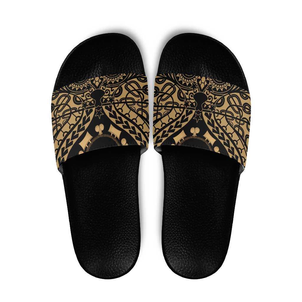 Austral Islands Slide Sandals Tuhaa Pae Penu Stars Necklace Gold - Polynesian Pride