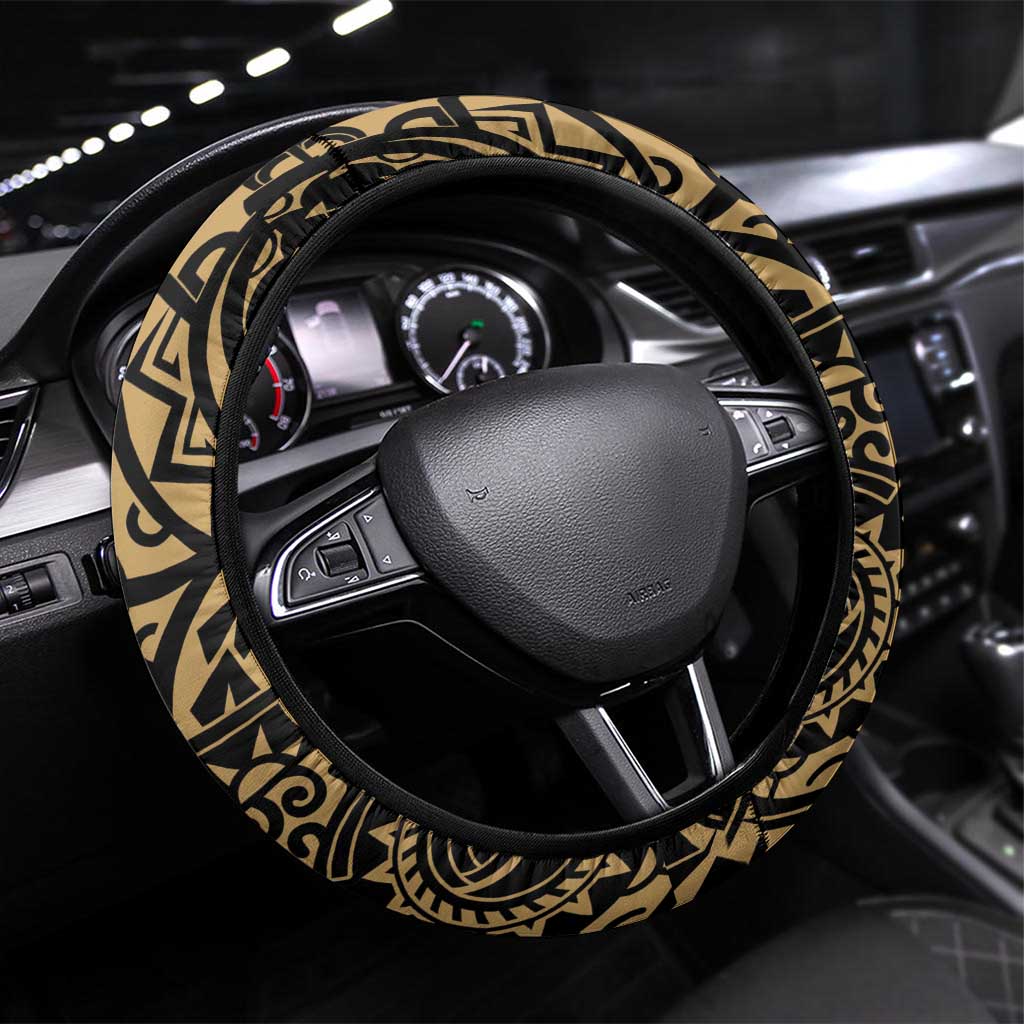 Austral Islands Steering Wheel Cover Tuhaa Pae Penu Stars Necklace Gold - Polynesian Pride