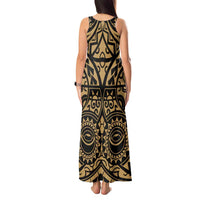 Austral Islands Tank Maxi Dress Tuhaa Pae Penu Stars Necklace Gold - Polynesian Pride