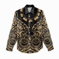 Austral Islands Women Casual Shirt Tuhaa Pae Penu Stars Necklace Gold - Polynesian Pride