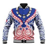 Austral Islands Baseball Jacket Tuhaa Pae Penu Stars Necklace Red - Polynesian Pride