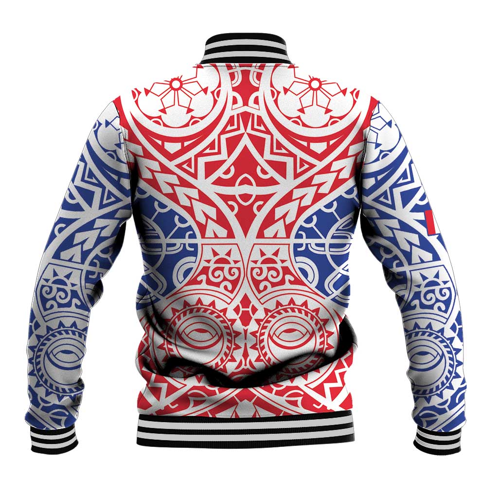 Austral Islands Baseball Jacket Tuhaa Pae Penu Stars Necklace Red - Polynesian Pride