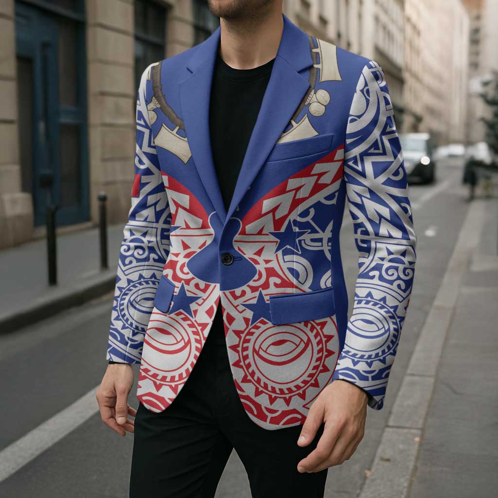 Austral Islands Blazer Tuhaa Pae Penu Stars Necklace Red - Polynesian Pride