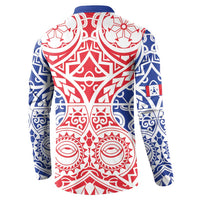 Austral Islands Button Sweatshirt Tuhaa Pae Penu Stars Necklace Red - Polynesian Pride