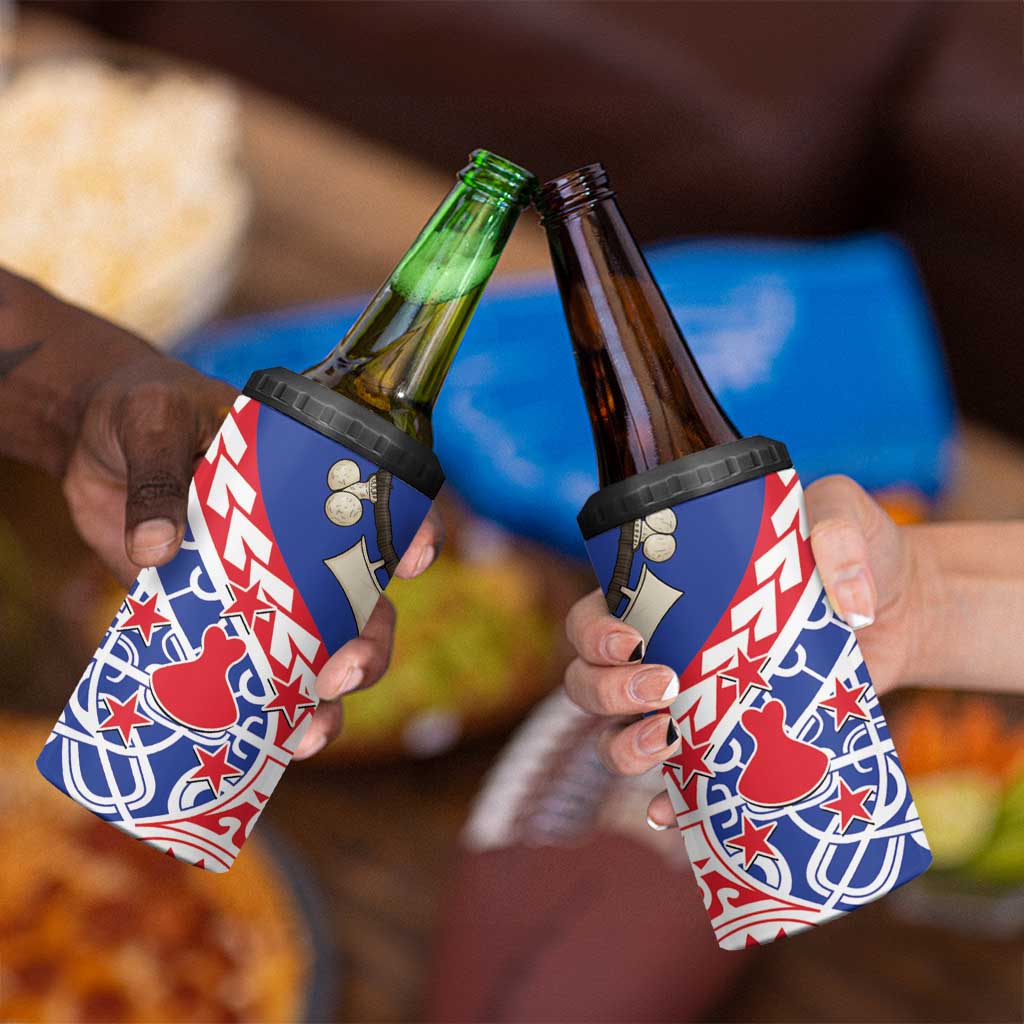 Austral Islands 4 in 1 Can Cooler Tumbler Tuhaa Pae Penu Stars Necklace Red - Polynesian Pride