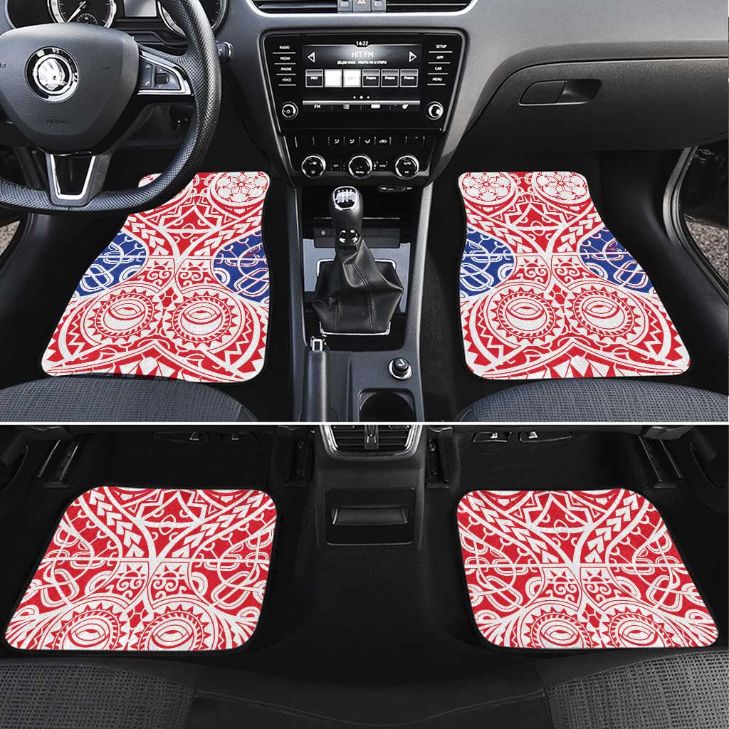 Austral Islands Car Mats Tuhaa Pae Penu Stars Necklace Red - Polynesian Pride