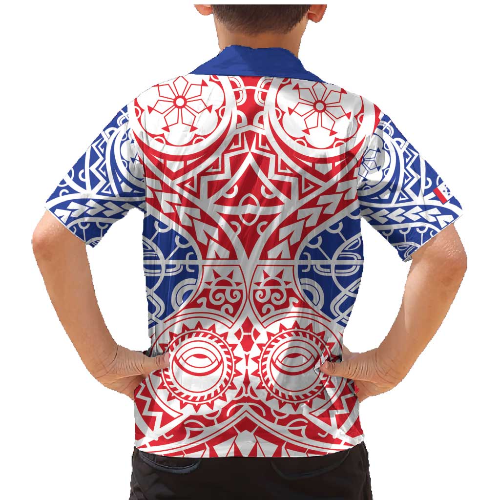 Austral Islands Family Matching Mermaid Dress and Hawaiian Shirt Tuhaa Pae Penu Stars Necklace Red - Polynesian Pride