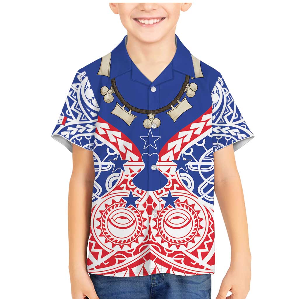 Austral Islands Family Matching Mermaid Dress and Hawaiian Shirt Tuhaa Pae Penu Stars Necklace Red - Polynesian Pride