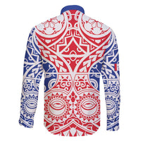 Austral Islands Family Matching Short Sleeve Bodycon Dress and Hawaiian Shirt Tuhaa Pae Penu Stars Necklace Red - Polynesian Pride