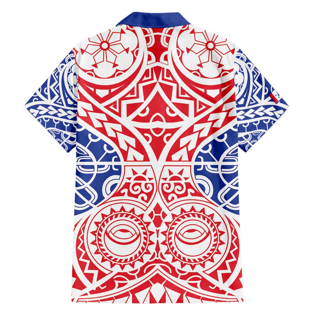 Austral Islands Family Matching Tank Maxi Dress and Hawaiian Shirt Tuhaa Pae Penu Stars Necklace Red - Polynesian Pride