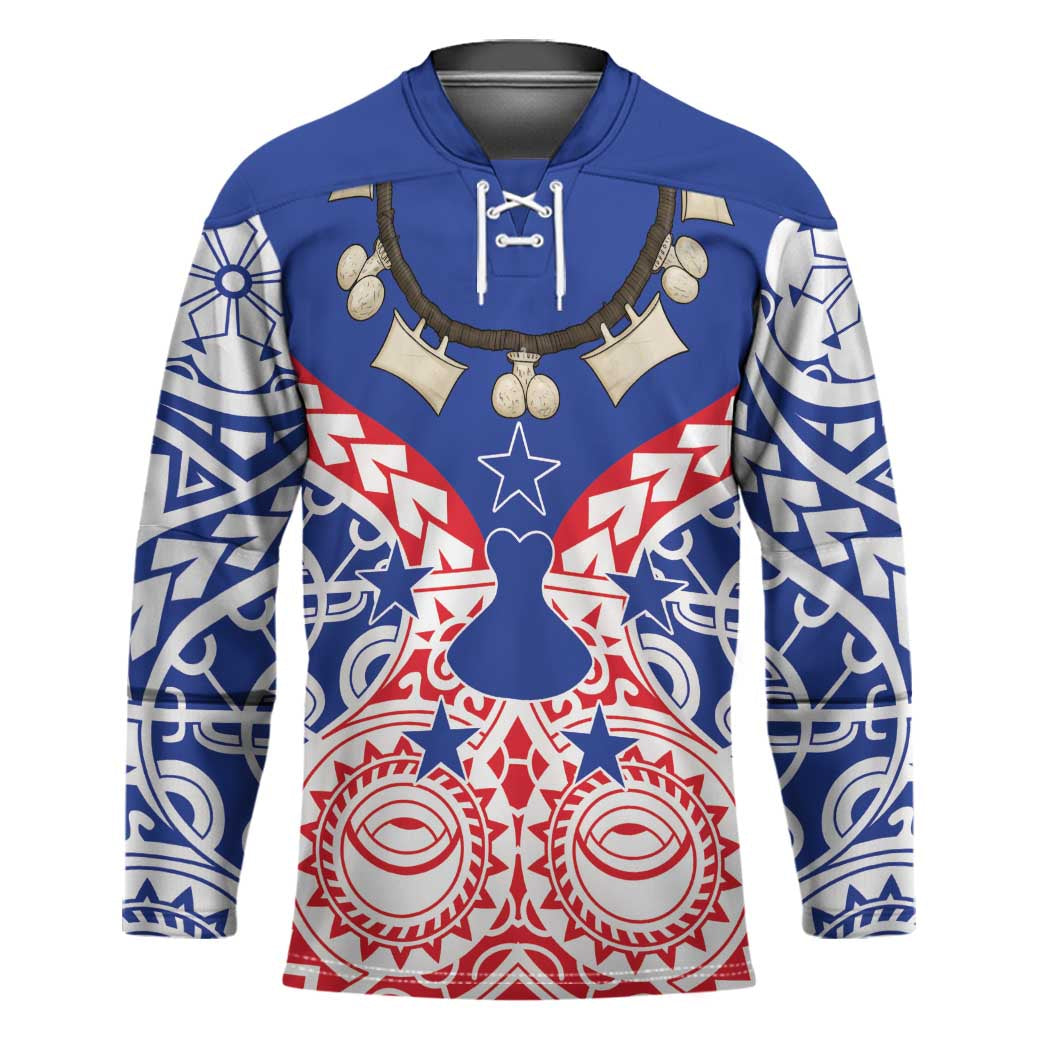 Austral Islands Hockey Jersey Tuhaa Pae Penu Stars Necklace Red - Polynesian Pride