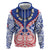 Austral Islands Hoodie Tuhaa Pae Penu Stars Necklace Red - Polynesian Pride