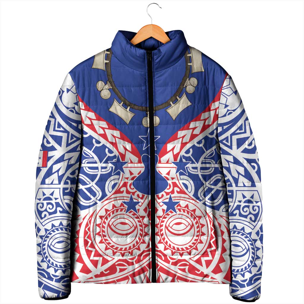 Austral Islands Padded Jacket Tuhaa Pae Penu Stars Necklace Red - Polynesian Pride