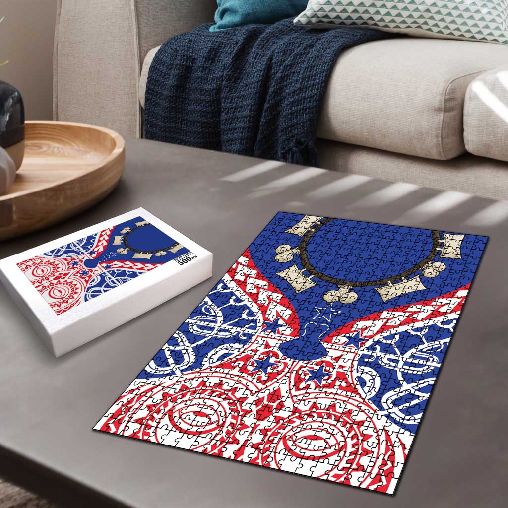 Austral Islands Puzzle Tuhaa Pae Penu Stars Necklace Red - Polynesian Pride