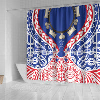 Austral Islands Shower Curtain Tuhaa Pae Penu Stars Necklace Red - Polynesian Pride
