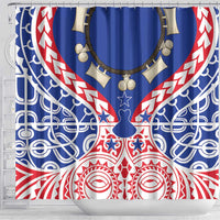 Austral Islands Shower Curtain Tuhaa Pae Penu Stars Necklace Red - Polynesian Pride