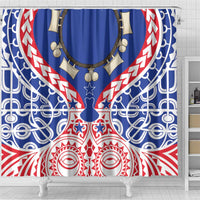 Austral Islands Shower Curtain Tuhaa Pae Penu Stars Necklace Red - Polynesian Pride