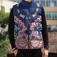 Austral Islands Sleeveless Puffer Jacket Tuhaa Pae Penu Stars Necklace Red - Polynesian Pride