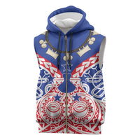 Austral Islands Sleeveless Zip Hoodie Tuhaa Pae Penu Stars Necklace Red - Polynesian Pride
